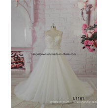 L1161 Robes de mariée en tulle gonflées à perles